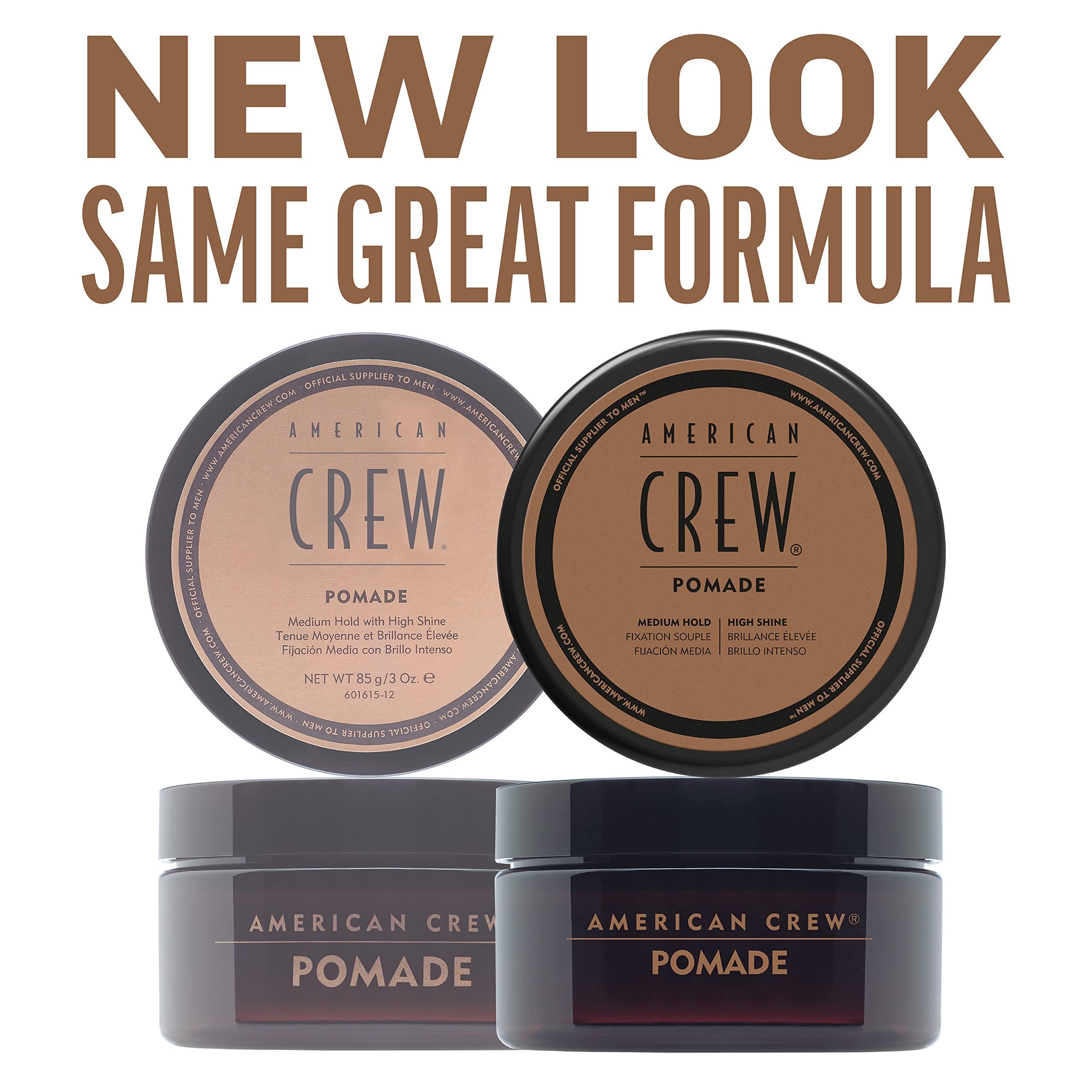 AMERICAN CREW AMERICAN CREW Men\'s Hair Pomade, Like Hair Gel with Medium Hold & High Shine, 3 Oz (Pack of 1) & Men\'s Hair Fiber, Like Hair Gel with High Hold & Low Shine, 3 Oz (Pack of 1)