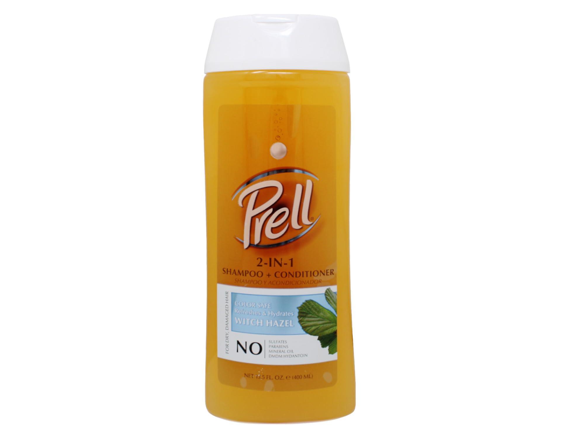 Prell Prell Witch Hazel Color Safe Refreshes & Hydrates 2-in-1 Shampoo + Conditioner for Dry, Damaged Hair, 13.5 fl.oz (Pack of 2)