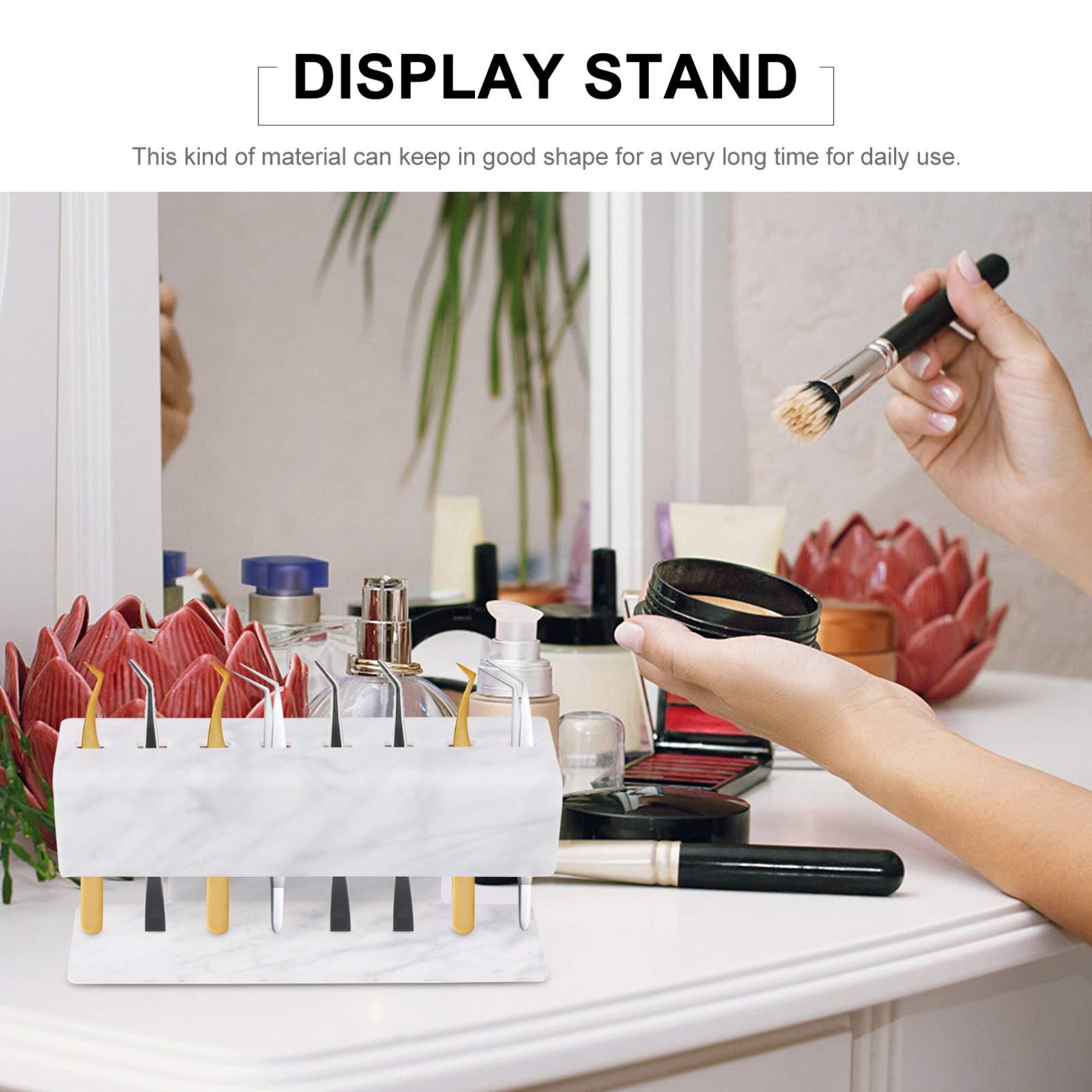 Beaupretty Beaupretty Eyelash Extension Supplies Eyelash Extension Supplies Holder, Display Stand Display Stand Storage Rack for Eyelash Extensions Tools (8 Holes, Marble) Lash Lash
