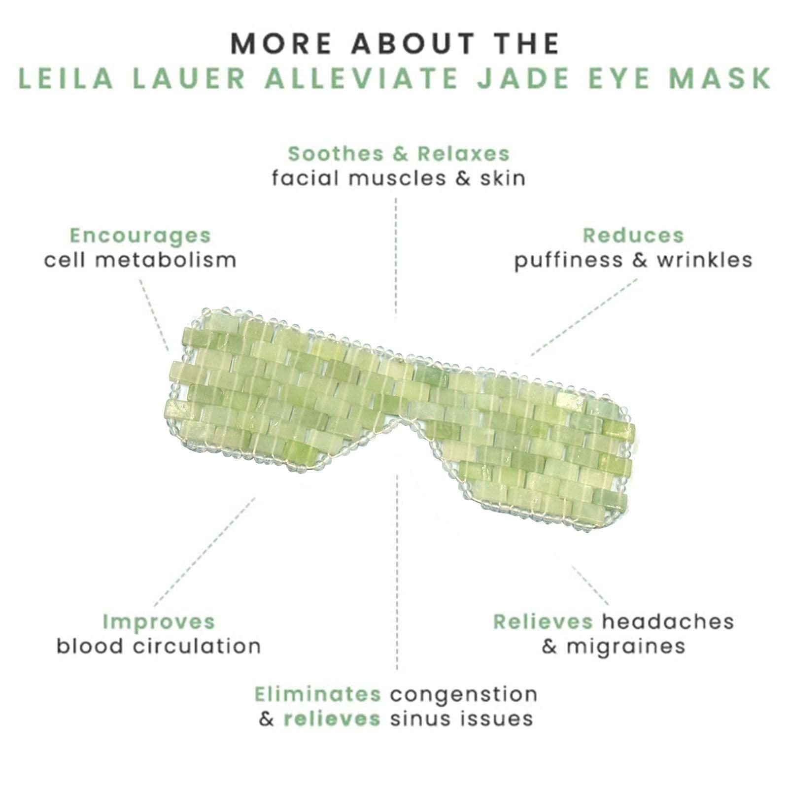 wanshi Light Cool Jade Eye Mask Hot or Cold Touch Blindfold for Puffy Eyes 100% Real Jade Stone