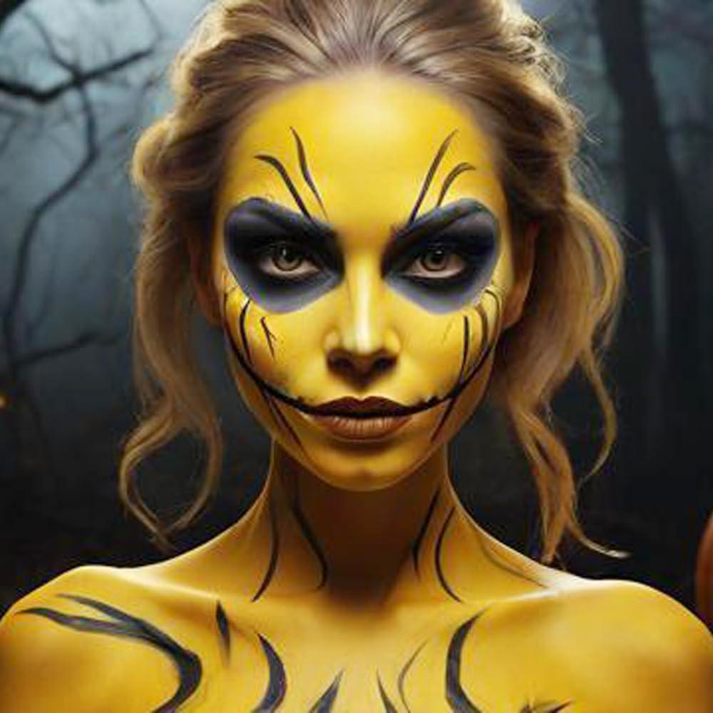 Mysense Mysense Yellow Face Body Paint Stick, Yellow Eye Black Stick, Cream Eye Paint for Baseball Softball Football Lacrosse, Non-toxic Facepaint for Halloween Costume Lion Tiger Cosplay Makeup