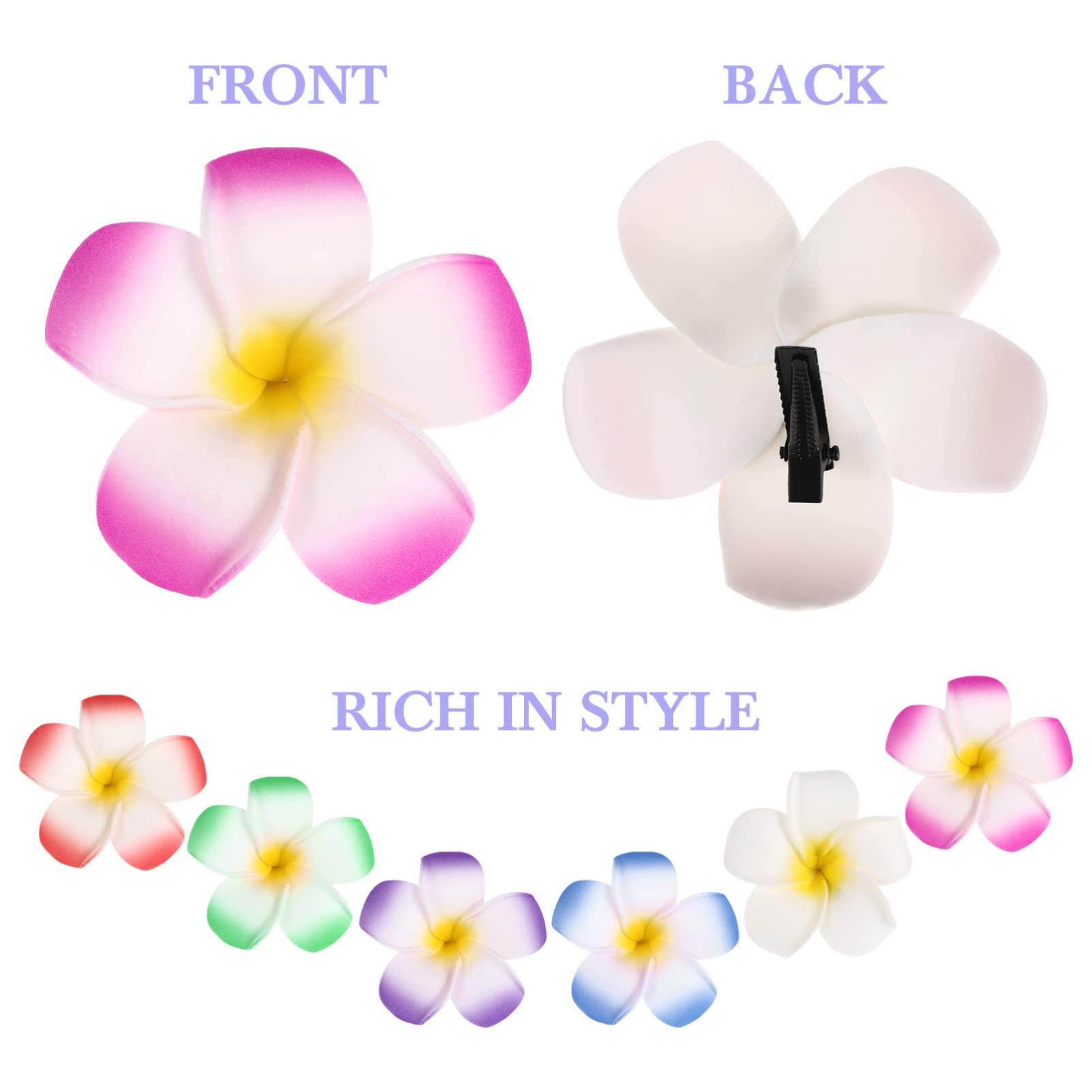 ABOOFAN 24 Pcs Frangipani Hair Clip Small Hair Clips for Women Hawaiian Plumeria Flower Hawaiian Flower Hair Barrettes Flower Hair Clips for Women Flower Clip The Flowers Eva Hairpin Miss