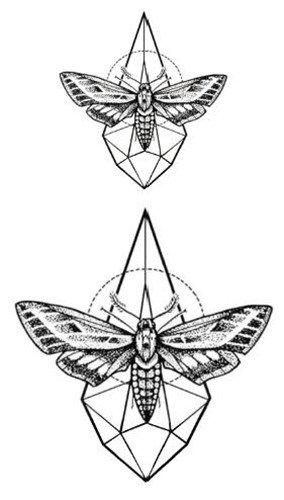 SanerLian SanerLian Butterfly Temporary Tattoo Sticker Moth Insect Fake Tatoo Women Girls Chest Back Arm Body Art 10.5X6cm Set of 12