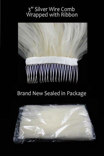 Velvet Bridal Bridal Wedding Veil Two Tier Cathedral Shoulder Length Ivory Tulle Rhinestone