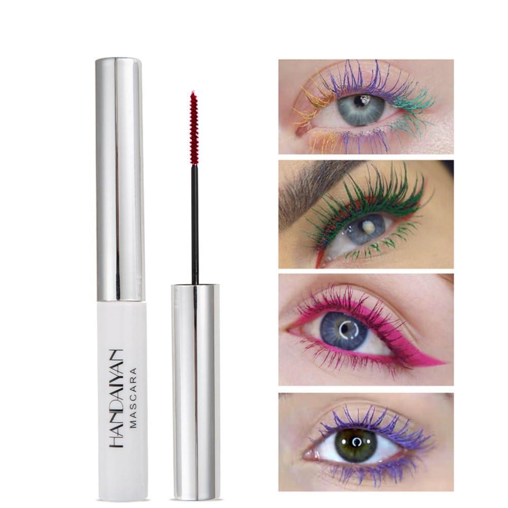 nvyue Dark Red Mascara,Waterproof Color Mascara Eye Makeup Fast Dry Eyelashes Curling Lengthening Eye Lashes (11)