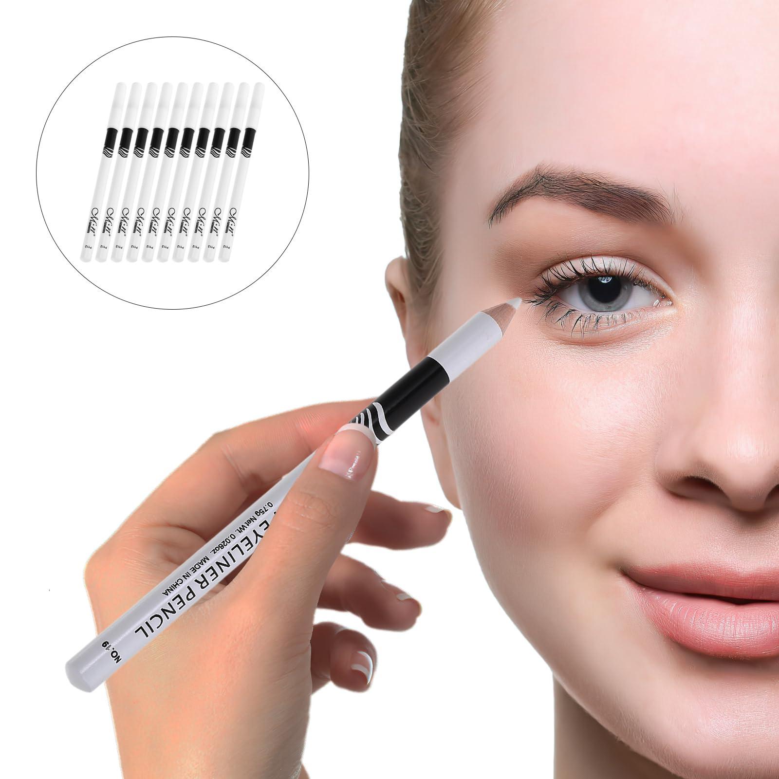 MAGICLULU MAGICLULU 20pcs White Eyeshadow Eyeliner Highlighter Eye Liner Pen White Lying Silkworm Pencil Professional Make up Pencil for Woman Makeup