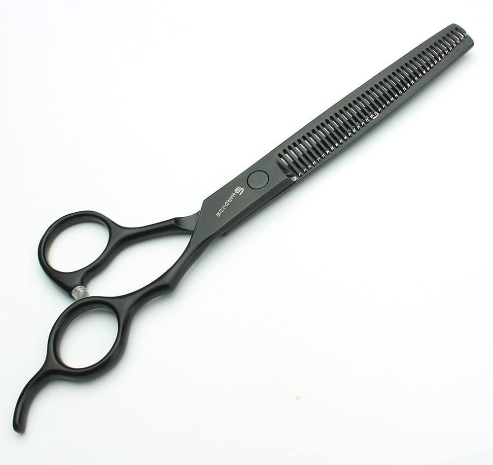 SHARONDS SHARONDS 440C Hair Cutting Scissors Set, Hair Scissors, Thinning Scissors, 6 Inch / 7 Inch Black (7 Inches, 2 Pieces)