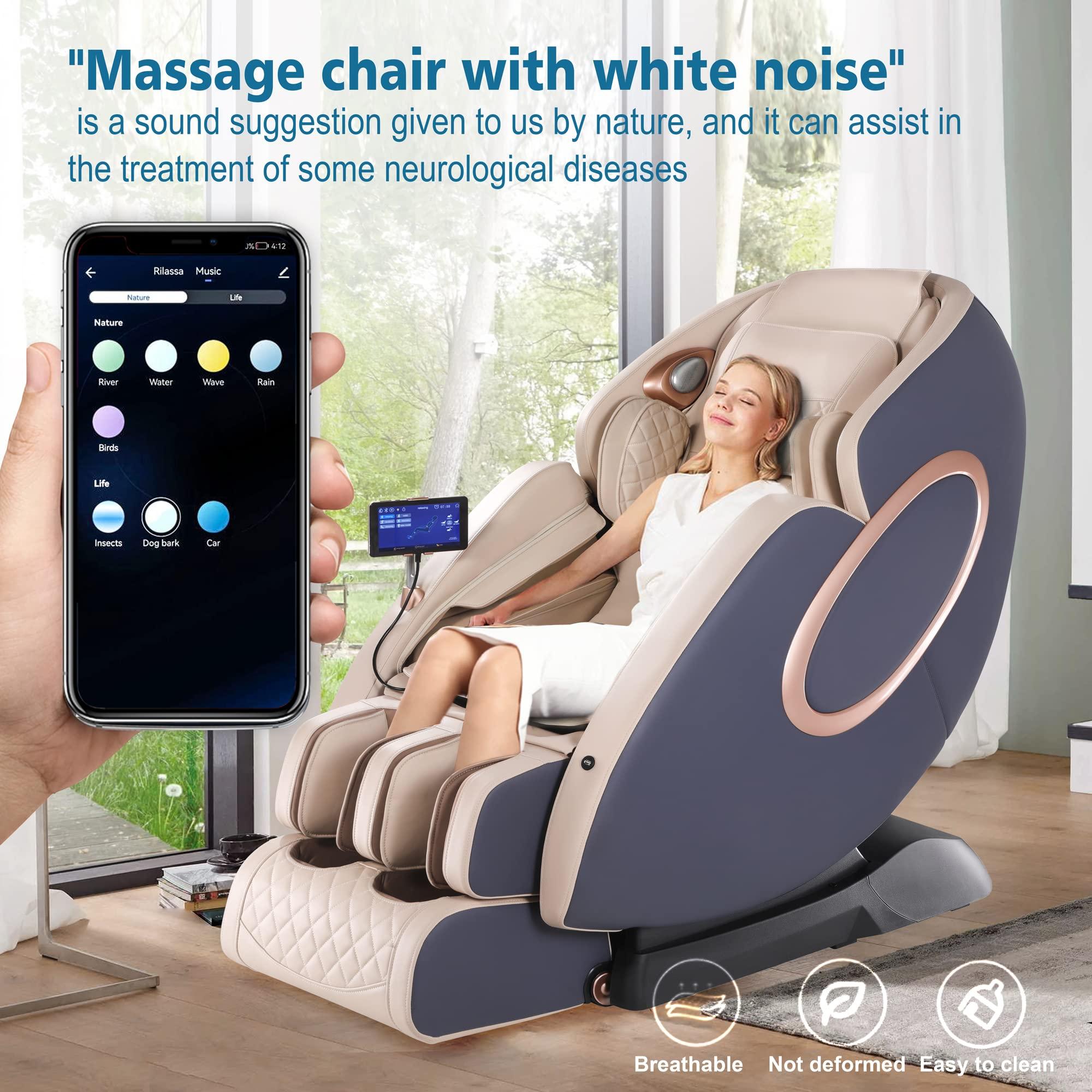 OWAYS OWAYS Massage Chair,APP Controlled 4D Massage Chairs,SL-Track Full Body Shiatsu Massage Chair Recliner with Yoga Stretching,Anion,Zero Gravity Massager,Bluetooth,Heating,Foot Roller+Foot Massager