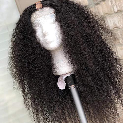 RJ HAIR Full 250% Density Kinky Curly U Part Wigs For Women Brazilian Glueless Human Hair U Part Wigs Middle Part Curly Wig (20inch, 180% Density)