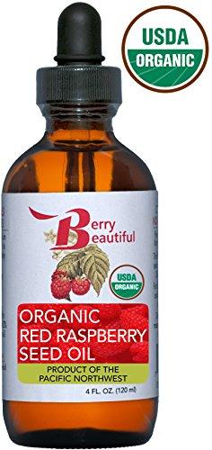 Berry Beautiful Certified Organic Red Raspberry Seed Oil - Cold Pressed by Berry Beautiful from Organically grown Raspberries - 100% Pure & Unrefined (4 fl oz)