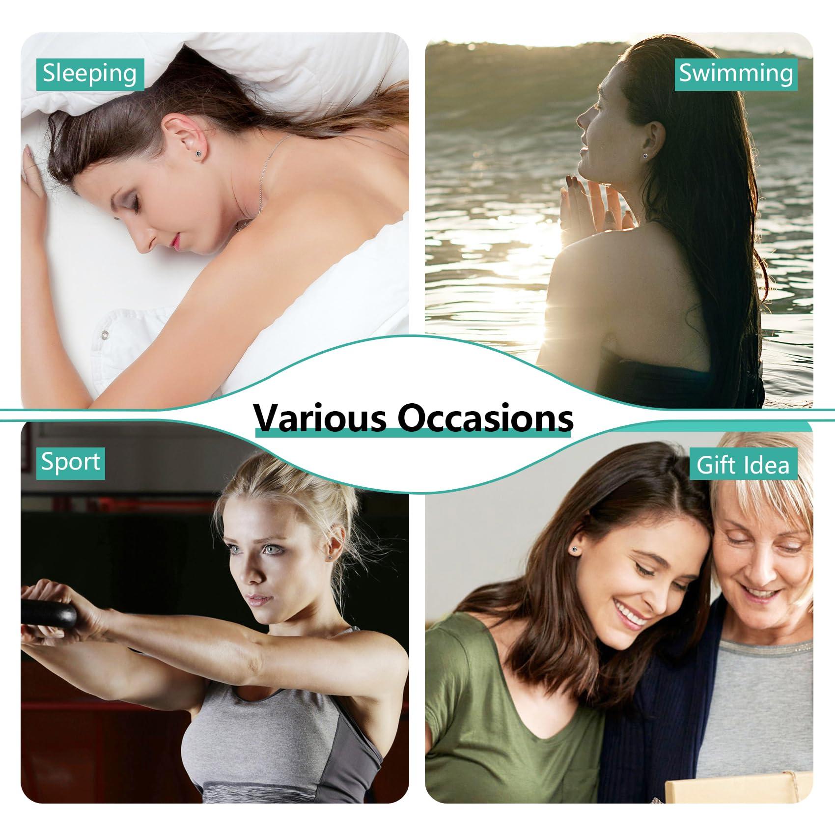 Novopiercing 24 Pcs Ear Piercing Kit Disposable Ear Piercing Gun Kit with 8 Pcs Self Piercing Gun and 8 Pcs Earrings Stud 8 Pcs Cleaning Pads