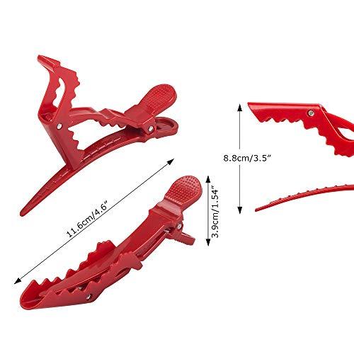 DanziX 15 Pack Plastic Alligator Hair Clips for Women and Girls,DanziX Professional Sectioning Clips with Wide Teeth Non Slip Grip and 3 Pack Black Tail Combs for Separating Hair Salon Care Styling Tools