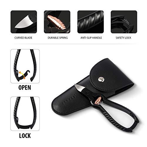 FERYES FERYES Precision Toenail Clippers for Thick or Ingrown Toenails - Secure and Stylish Design Thick Nail Clipper - W/Leather Case