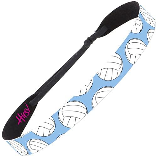 Hipsy Hipsy Adjustable No Slip Volleyball Headbands for Women Gift Packs (Volleyball Mixed Light Blue 3pk)