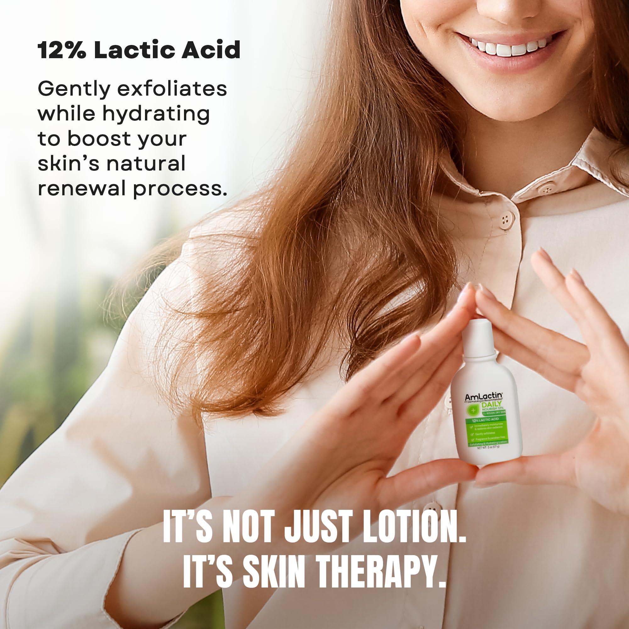 AmLactin AmLactin Daily Nourish 12% - 2oz Bottles (6 Pack) - Body Lotion With 12% Lactic Acid, Dermatologist-Recommended
