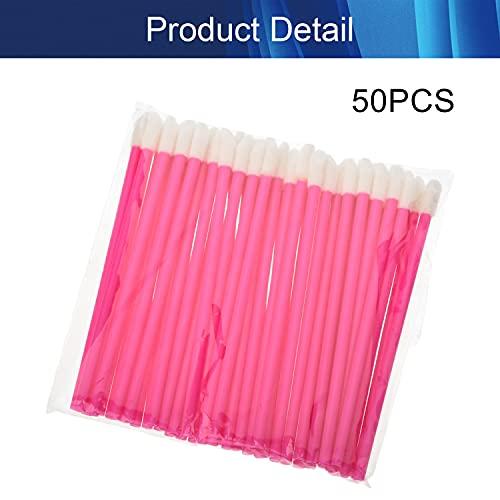 Hegebeck Hegebeck Disposable Lip Brushes Make Up Brush Lipstick Lip Gloss Wands with Soft Brush Head Applicator Tool Makeup Beauty Tool 50 Pcs