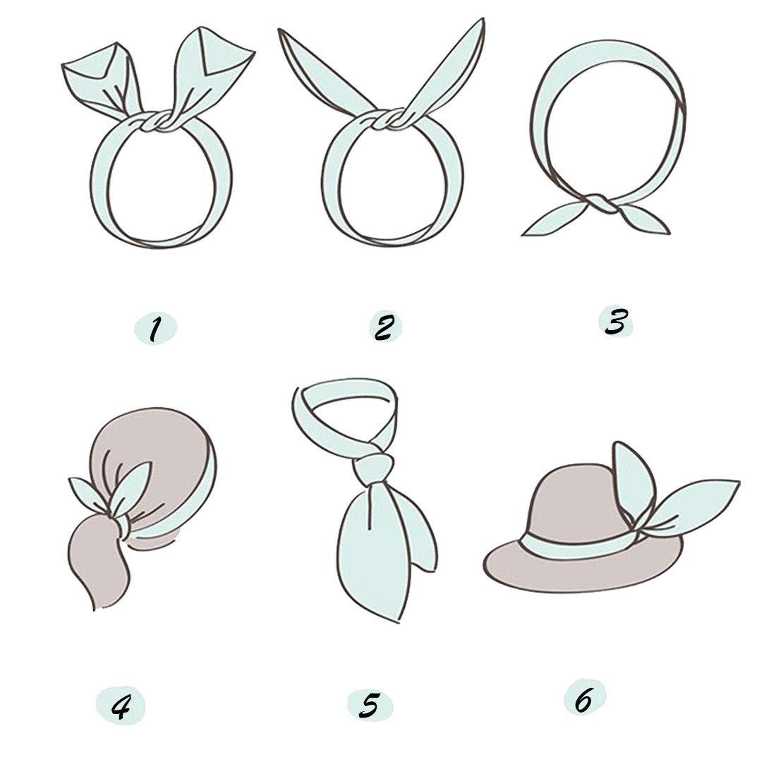 HYFEEL HYFEEL Wire Headbands for Women Bow Bandana Hair Scarf Hairbands Cute Knotted Hair Accessories 50s Retro Head Wraps Turban (Red Polka Dot)