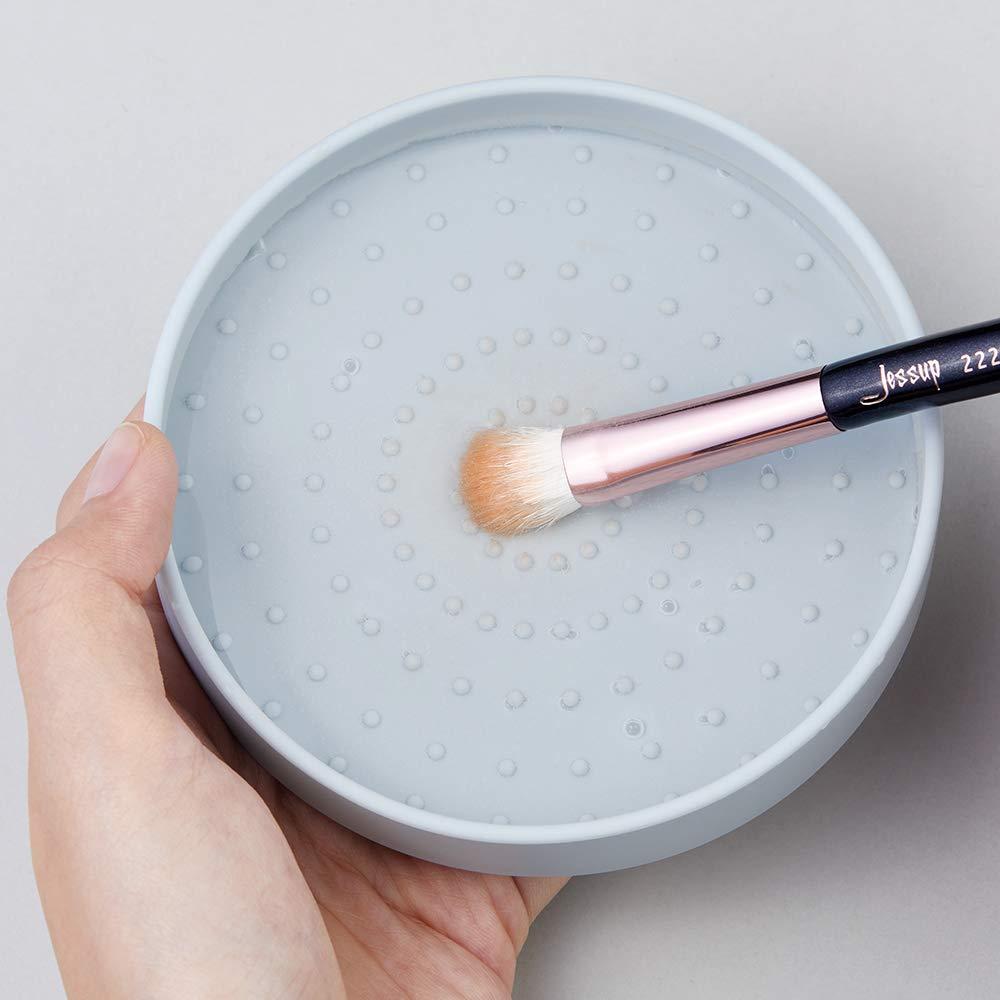 Jessup Jessup Pink 2pcs Makeup Brushes T497 with Brush Cleaning Mat A005