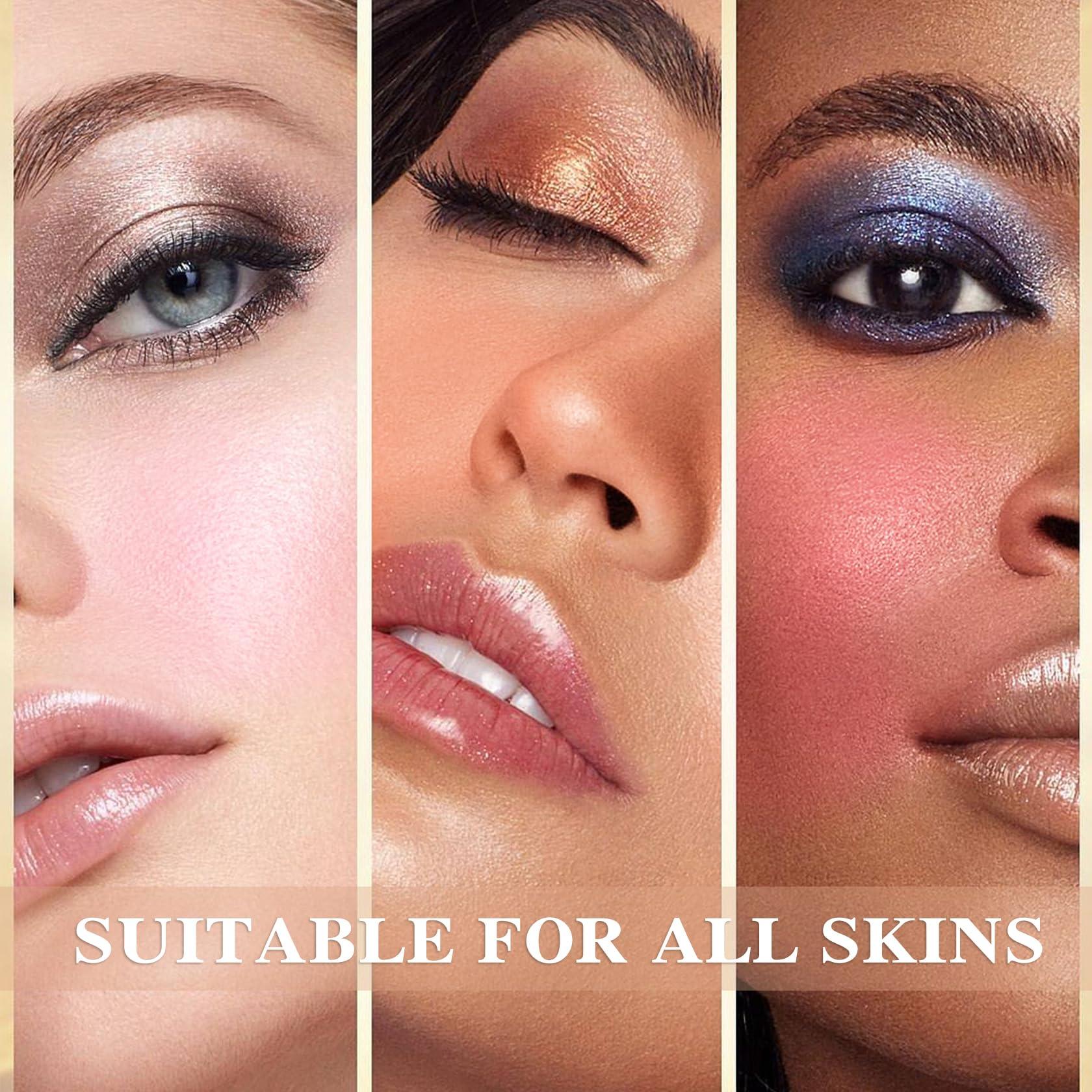 LZYLLS 3 Pcs Cream Blush Stick with Brush,Waterproof Multi Cream Blush Stick Makeup,Lightweight,2 in 1 Multi Stick Blush for Cheeks & Lip Tint & Eyeshadow Makeup,Suitable for All Skin