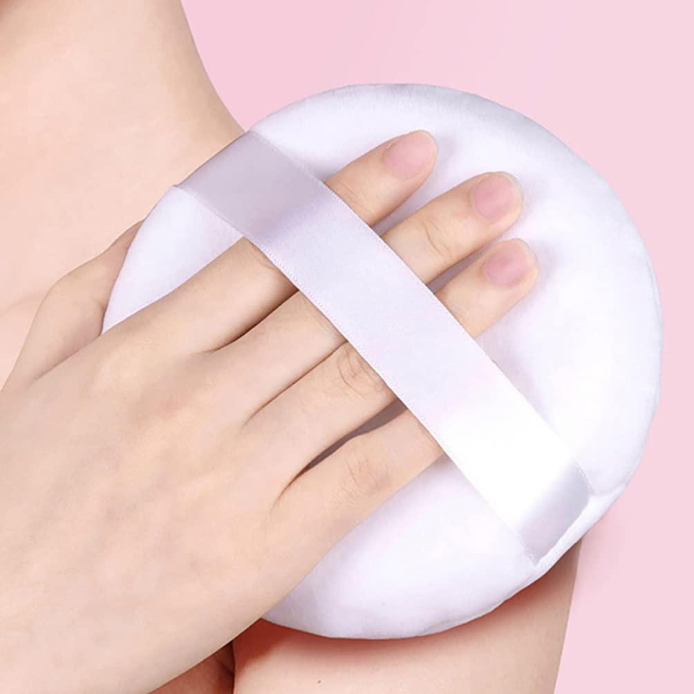 FOMIYES FOMIYES 4pcs Large Round Powder Puff Large Powder Puff Plush Makeup Powder Puff Body Puff Round Crackers Loose Powder Ribbon Powder Puffs Cosmetic Puffs Powder Makeup Puffs Fluffy Decorate