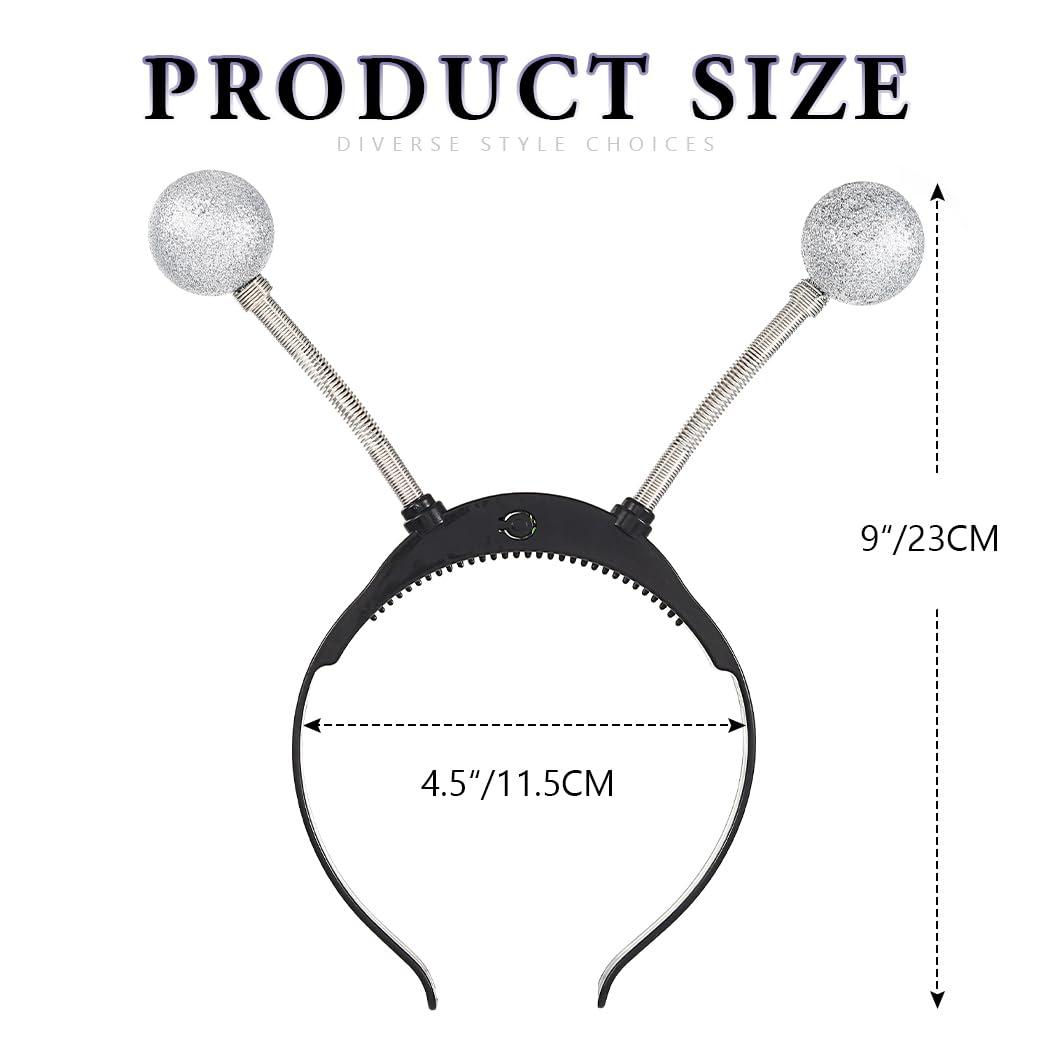 Sixexey Sixexey Light Up Alien Headband LED Silver Martian Hair Band Antenna Hair Accessories for Women
