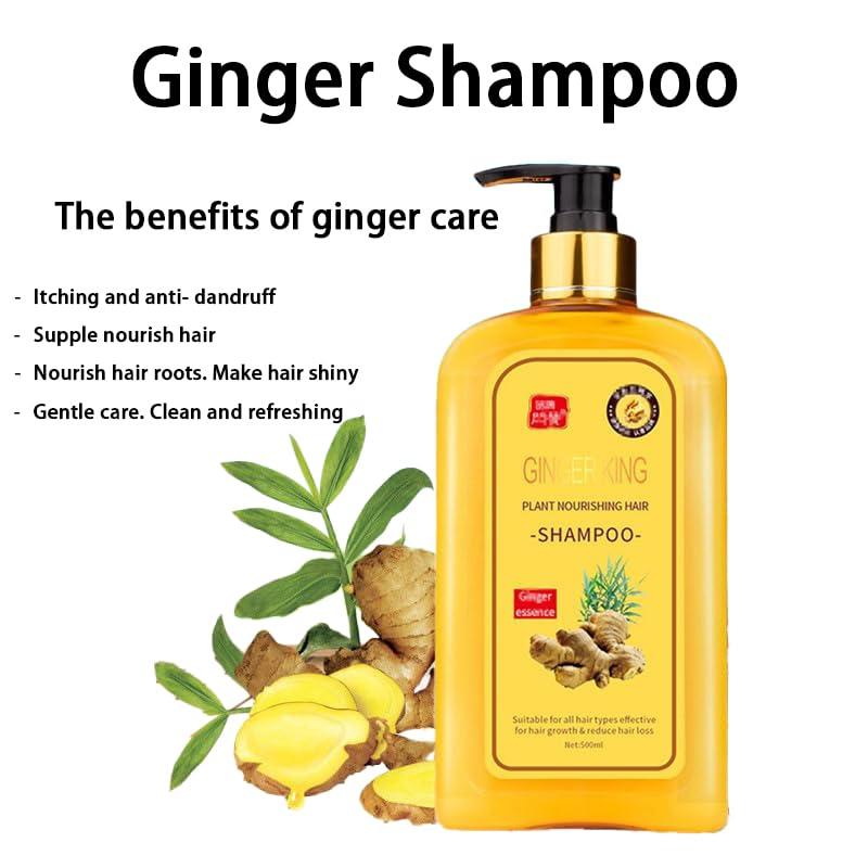 Lomnoeza Ginaday Instant Ginger Hair Regrowth Shampoo, Anti-Hair Loss (500ML/1PCS)
