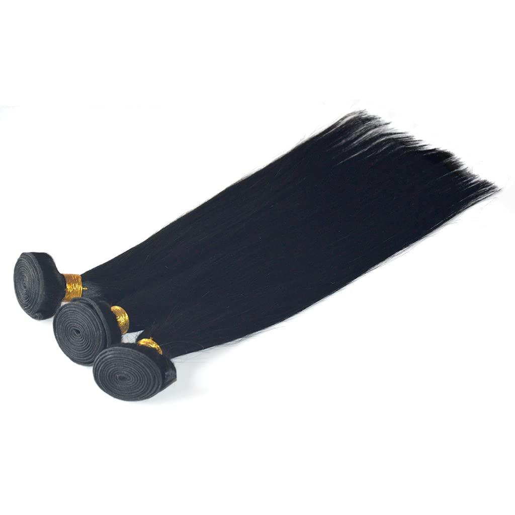 GREEMEO 3 Bundles of Straight Hair Weave in Jet Black (26 26 26 Inches)