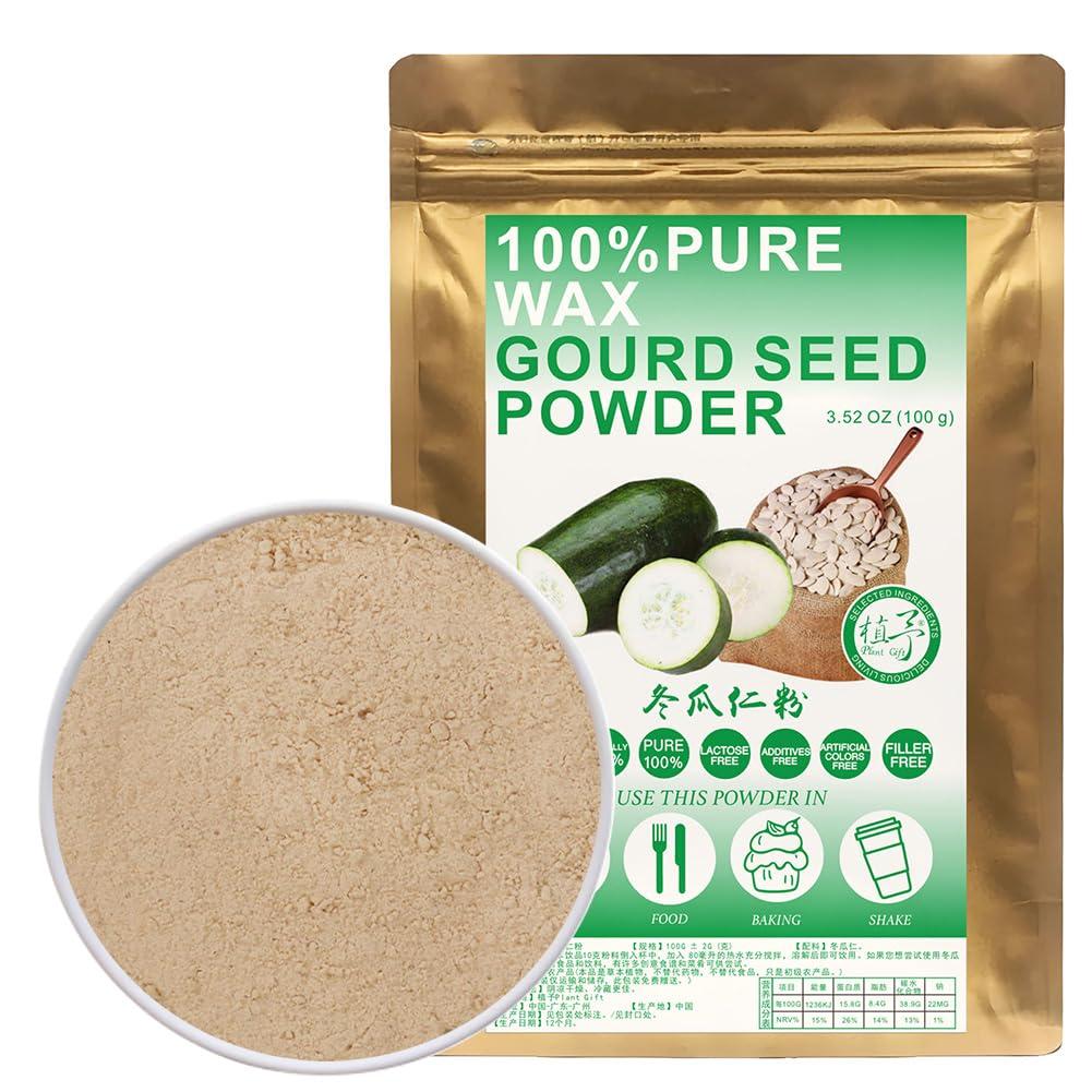 Plant Gift 100% Pure Wax Gourd Seed Powder 100g/3.52oz Natural Wax Gourd Seed Flour | Winter Melon Powder For Smoothies, Shakes, Baking & Drinks, Tea | Free from Preservatives