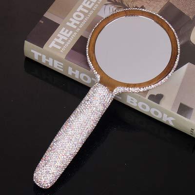 Bestbling Bestbling Bling Decorative Small Handheld Compact Mirror, Makeup Hand Mirrors with Handle for Face Makeup Portable Travel Personal Cosmetic Mirror (Silver)