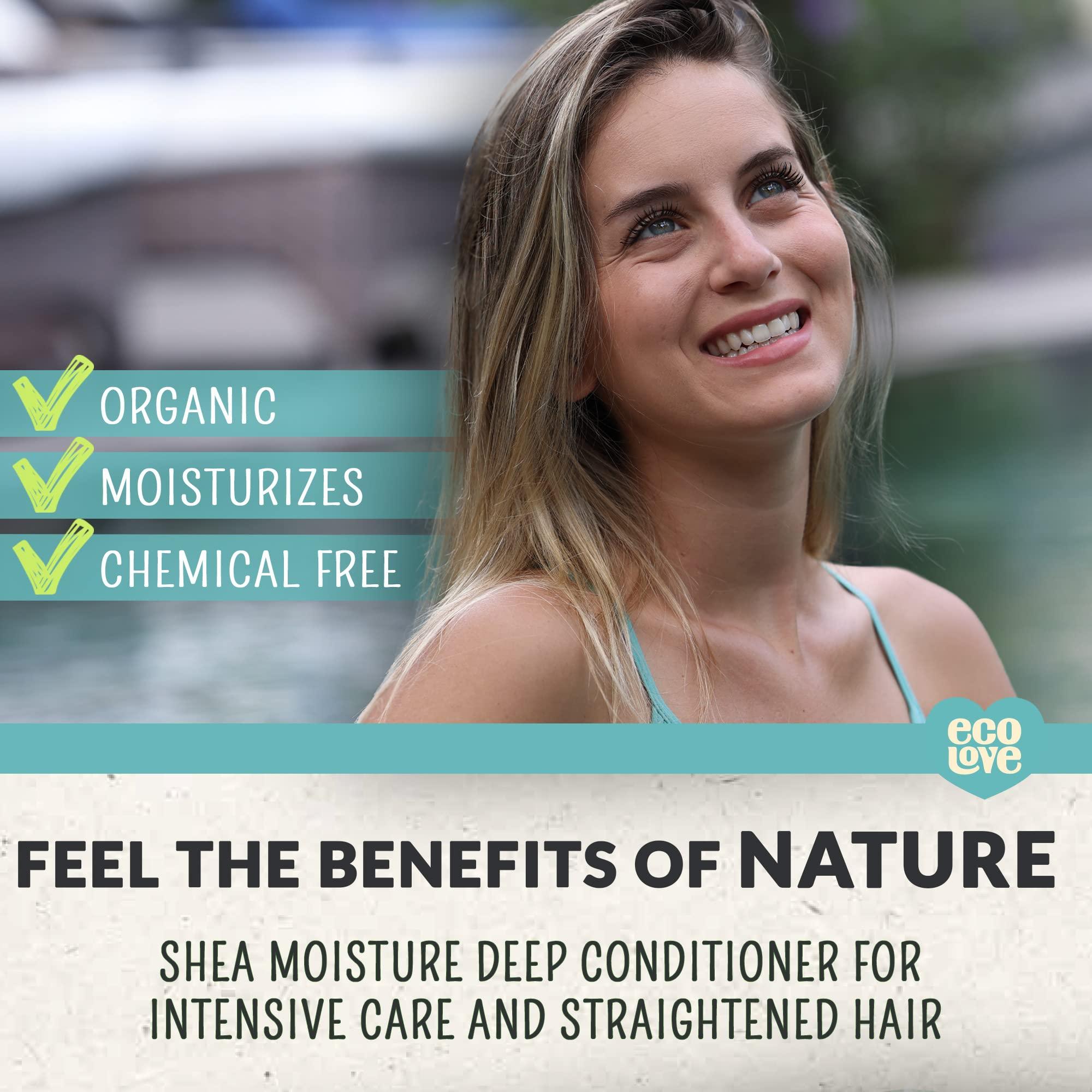 ecoLove ecoLove Natural Conditioning for Chemically Straightened Hair and Dry Damaged Hair No SLS or Parabens - With Natural Moroccan Oil Extract - Vegan and Cruelty-Free Hair Treatment, 17.6 oz