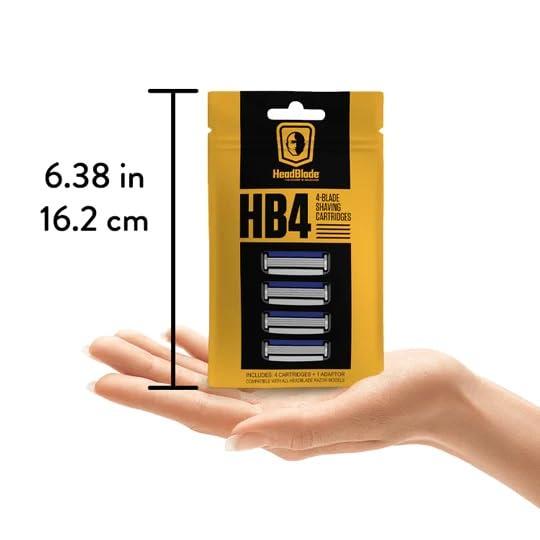 HeadBlade HeadBlade Men's HB4 Refill Shaving Razor Blades - 4 Stainless Steel Blades for No Tugging or Pulling, Shave Less, Works for Face, Body, and Scalp (12 Blades) 3 Pack