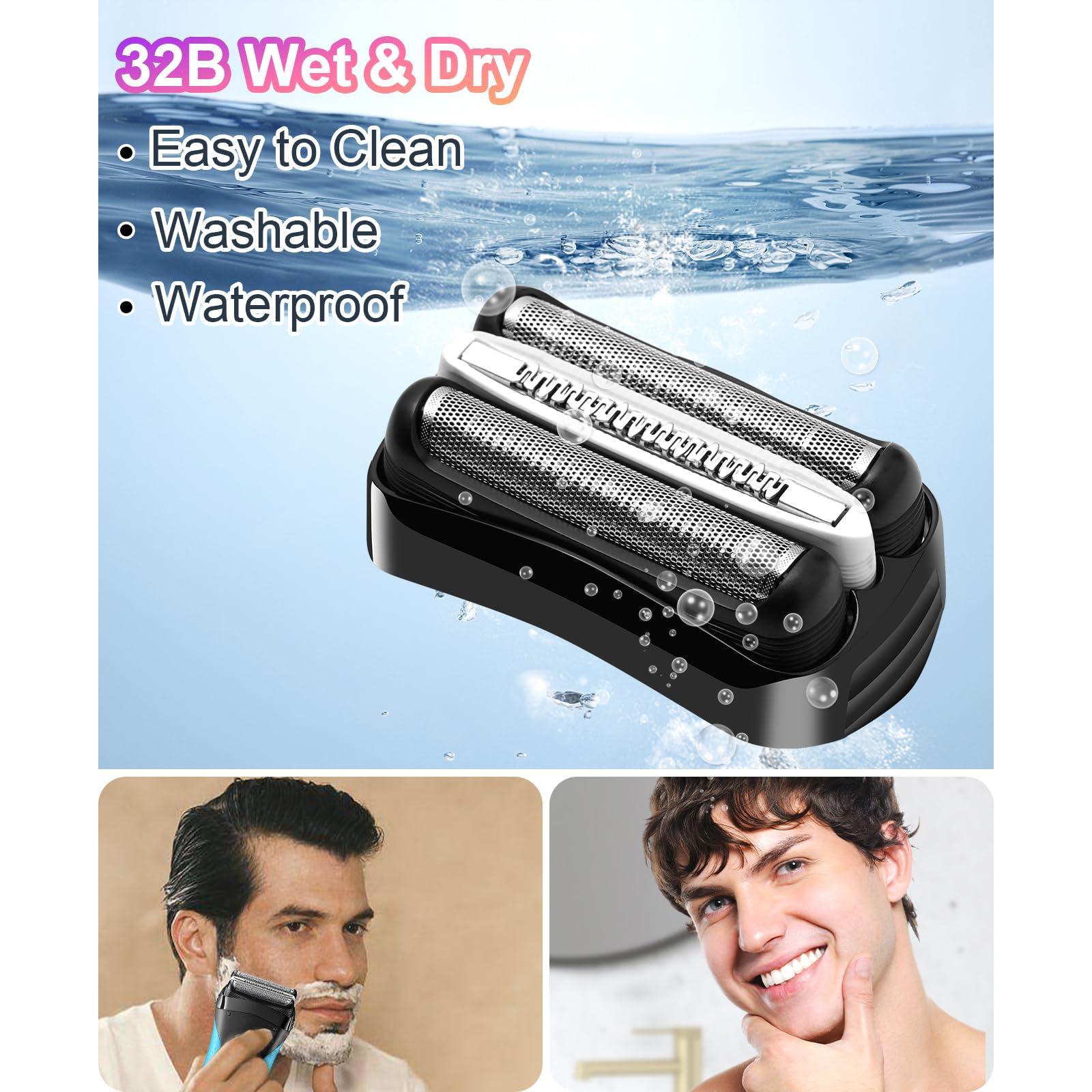 YAZIYIR 2 Pack Series 332B Replacement Shaver Head Compatible with Braun S3 3040s 3000s 3050cc 3010s 3070cc 3080s 3090s 310s 3020s 330s 370cc-4 380s-4