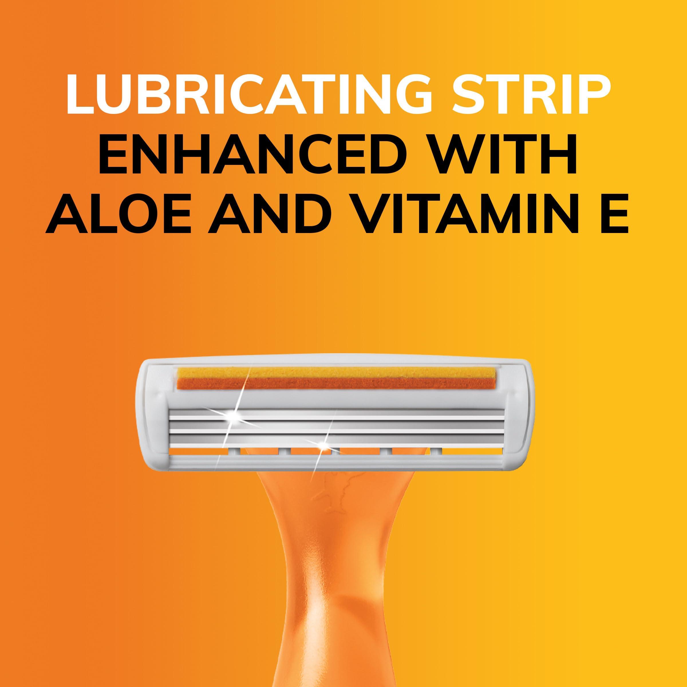 BIC BIC Soleil Smooth Women\'s Disposable Razors, 3 Blades With Moisture Strip For a Silky Smooth Shave, 4-Count