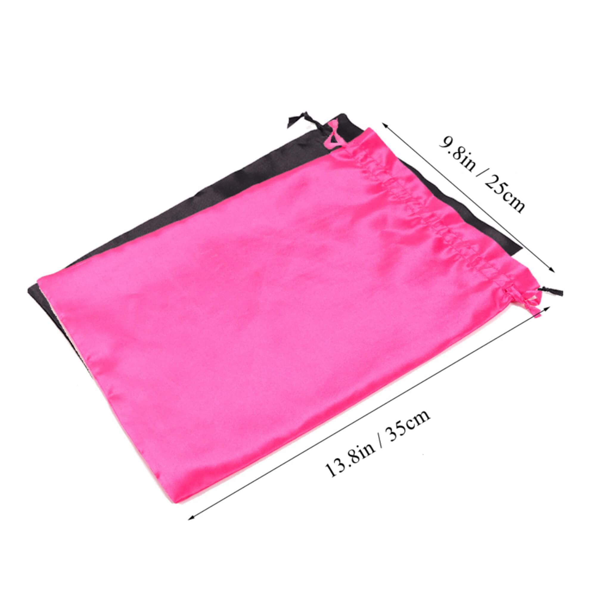 Ecojunmi Custom Printed Wig Storage Satin Bags with Drawstring, 20-100 Pcs/Lot Personalized Logo Silk Hair Bag For Hair Bundles Headband Wig Lace Wig, Pouches Gift Bags Cosmetic Bags (50Pcs/Lot, White)