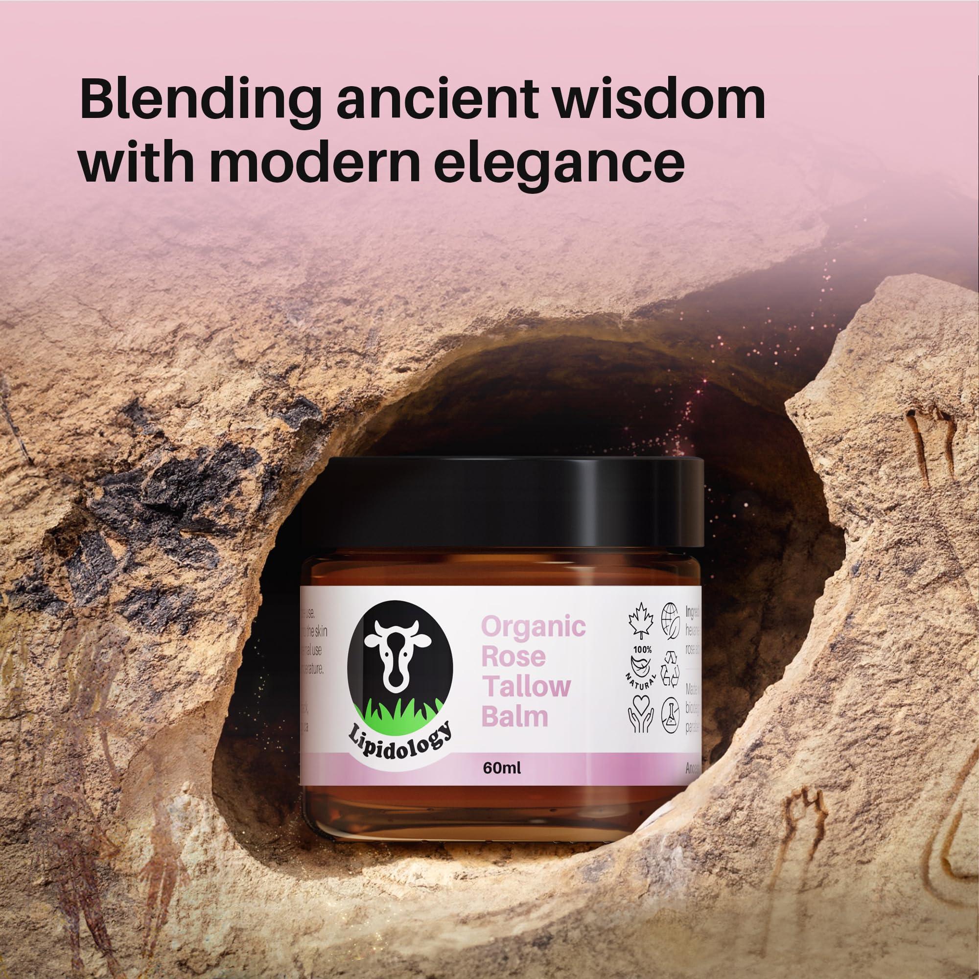 Lipidology Skincare Organic Rose Tallow Balm, 60 ml