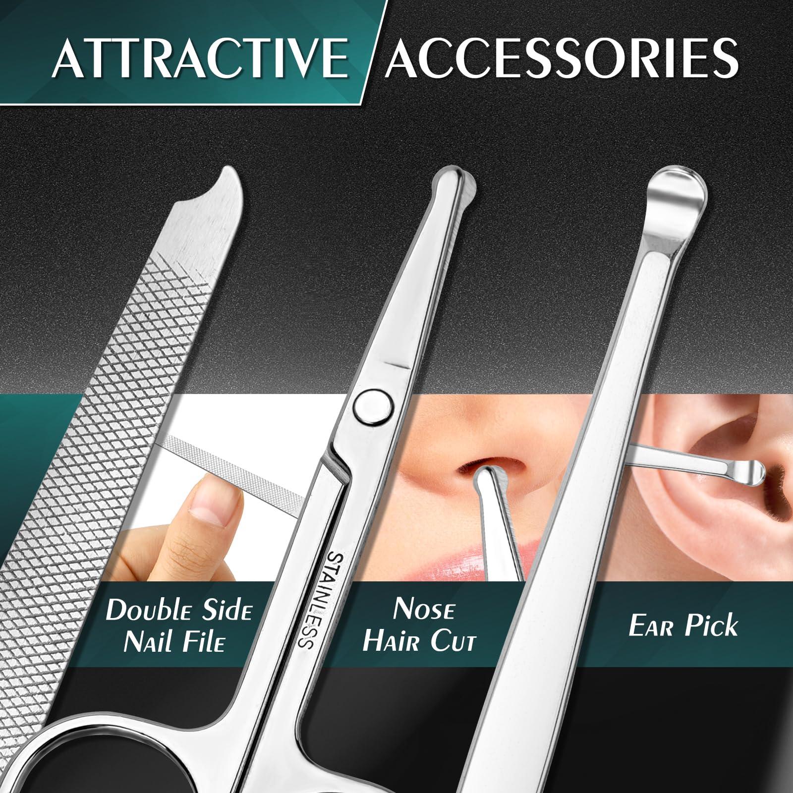 Vepkuso Nail Clippers Set, Vepkuso 6 Pcs Toenail Clippers, Stainless Steel Fingernail Clipper, and PU Leather Manicure Set, Gift Ideas