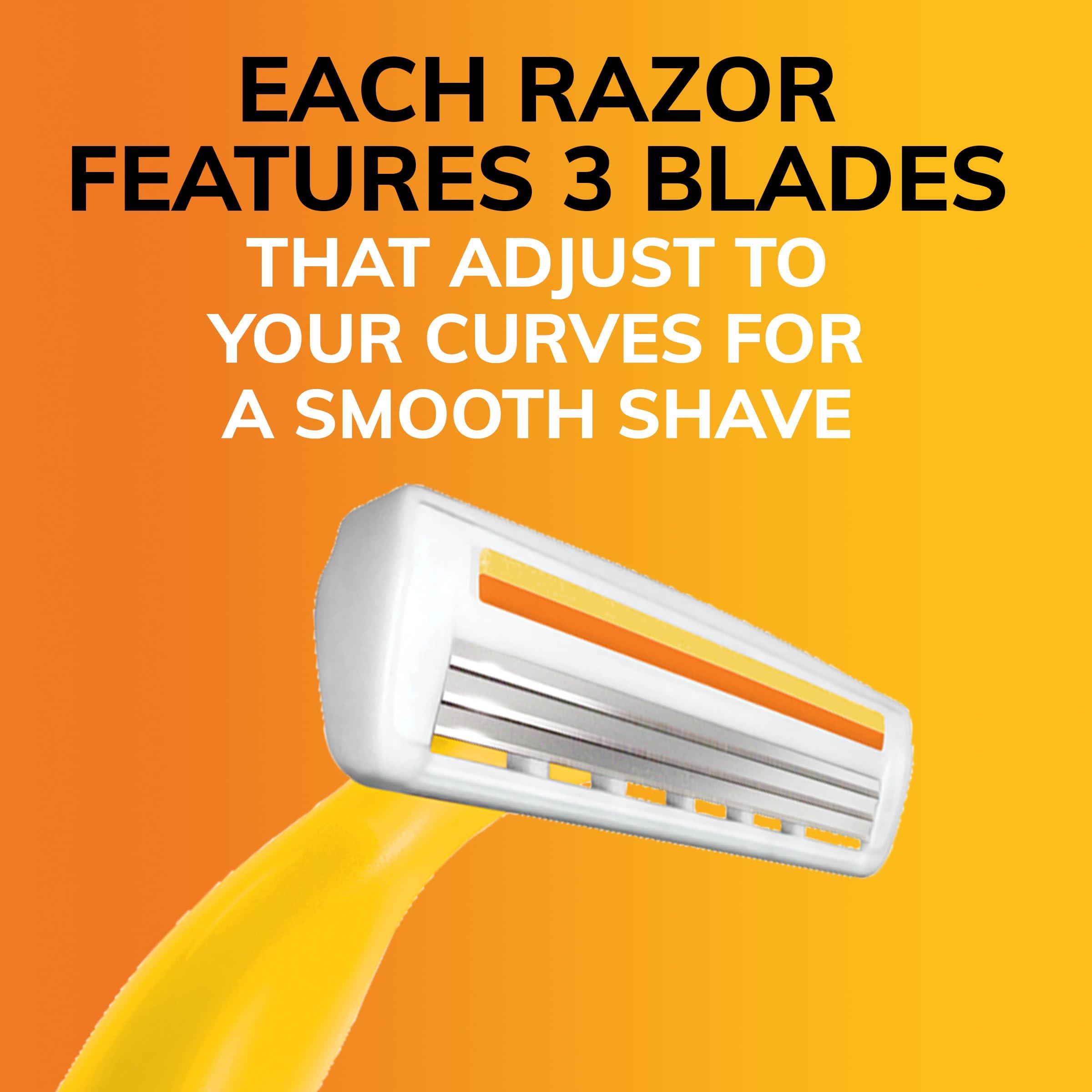 BIC BIC Soleil Smooth Women\'s Disposable Razors, 3 Blades With Moisture Strip For a Silky Smooth Shave, 4-Count