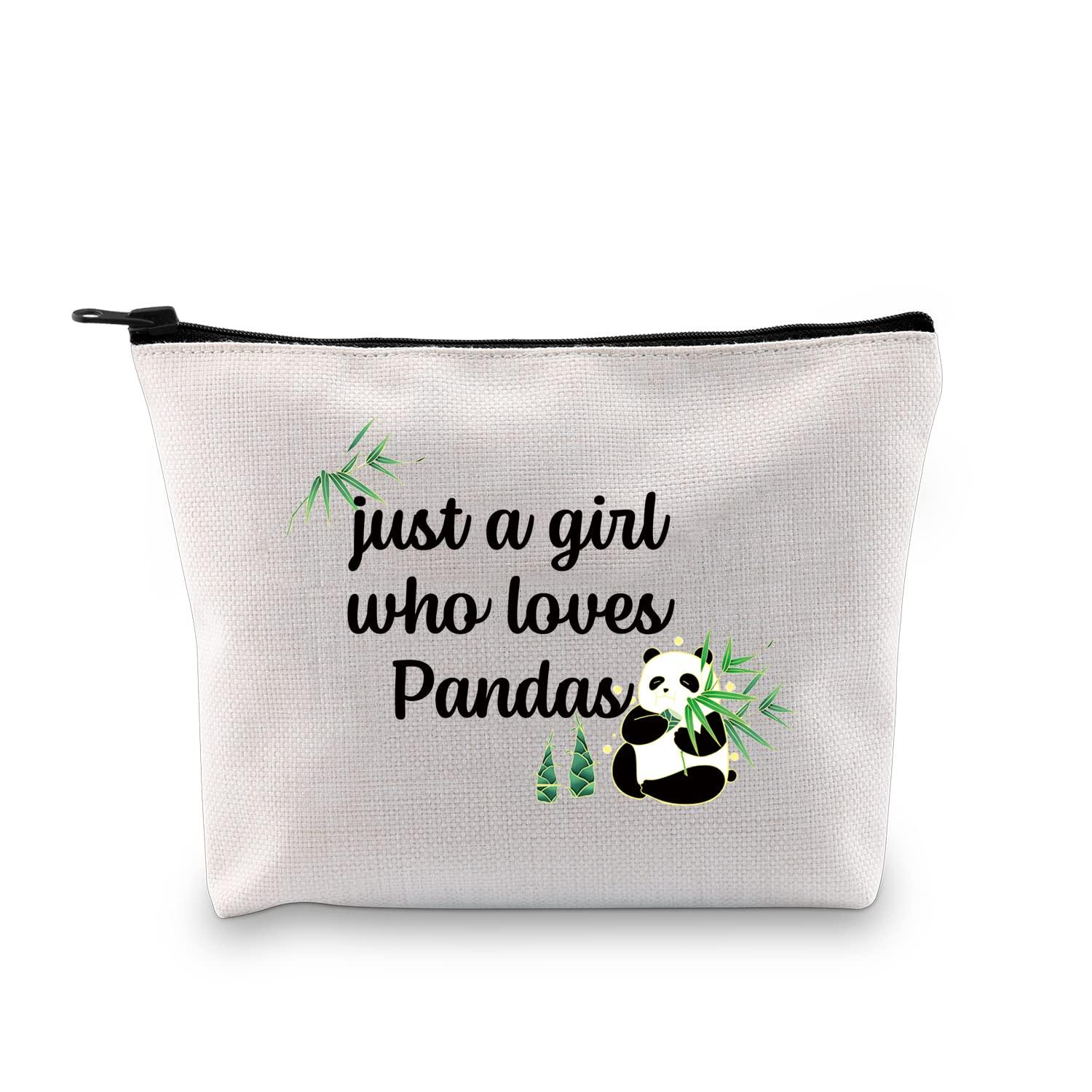 MBMSO MBMSO Panda Makeup Bag just a Girl who Loves Pandas Panda Lover Gifts Panda Gifts for Girls (Just a girl who loves Pandas)