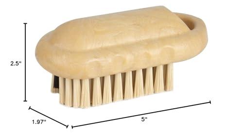 SPARTA SPARTA Nail Scrub Brush Commercial-Grade, Heavy-Duty Hand and Fingernail Brush with Stiff Bristles for Gardeners, Mechanics, And Foodservice Personnel, Plastic, 5 Inches, Tan