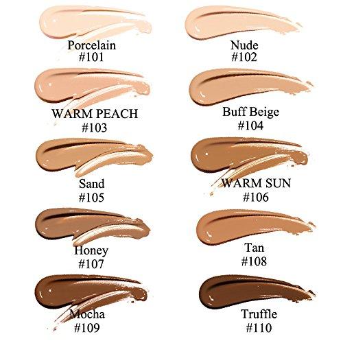 Yaper PHOERA Flawless Matte Liquid Foundation, Long Wear Oil Control Full Coverage Face Makeup Soft Liquid Foundation .(106#Warm Sun)
