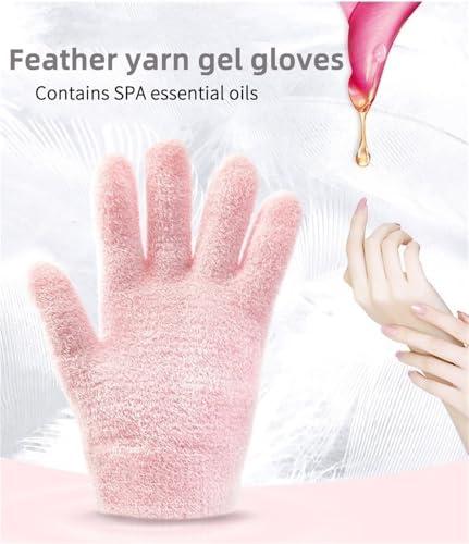 NinthAvenue Basics 1 Pair Moisturizing Gloves with Gel LiningDry Hand RepairHydrating Cracked Hand Healing GlovesSoft Hydrating & Infused Gel Spa Gloves(Pink)