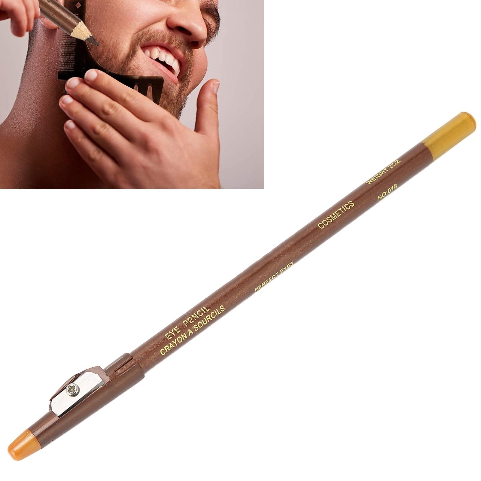 ANGGREK Beard Lineup Pen,ANGGREK White Hairline Pen Professional Beard Pencil Filler Household Beard Pencil Liner Shaping Styling Tool(light brown)