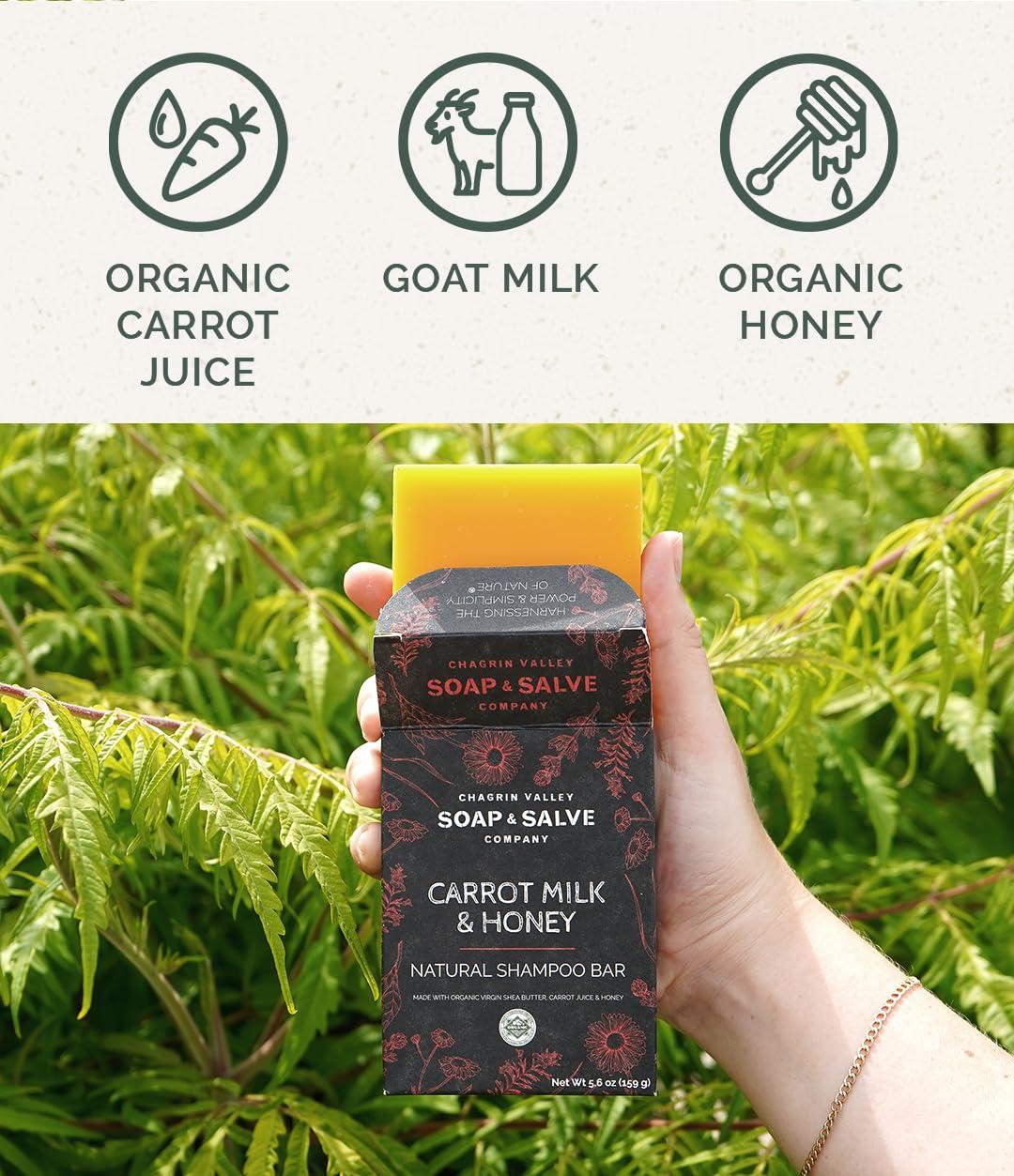 Chagrin Valley Soap & Salve Chagrin Valley Soap & Salve Organic Natural Shampoo Bar (Carrot Milk & Honey, 1 Bar)