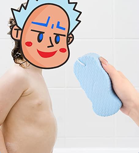 Wenylsam Ultra Soft Bath Body Shower Sponge, Super Soft Exfoliating Bath Sponge, and Dead Skin Remove Reusable Clean for Children Adults Pregnant Women-Blue