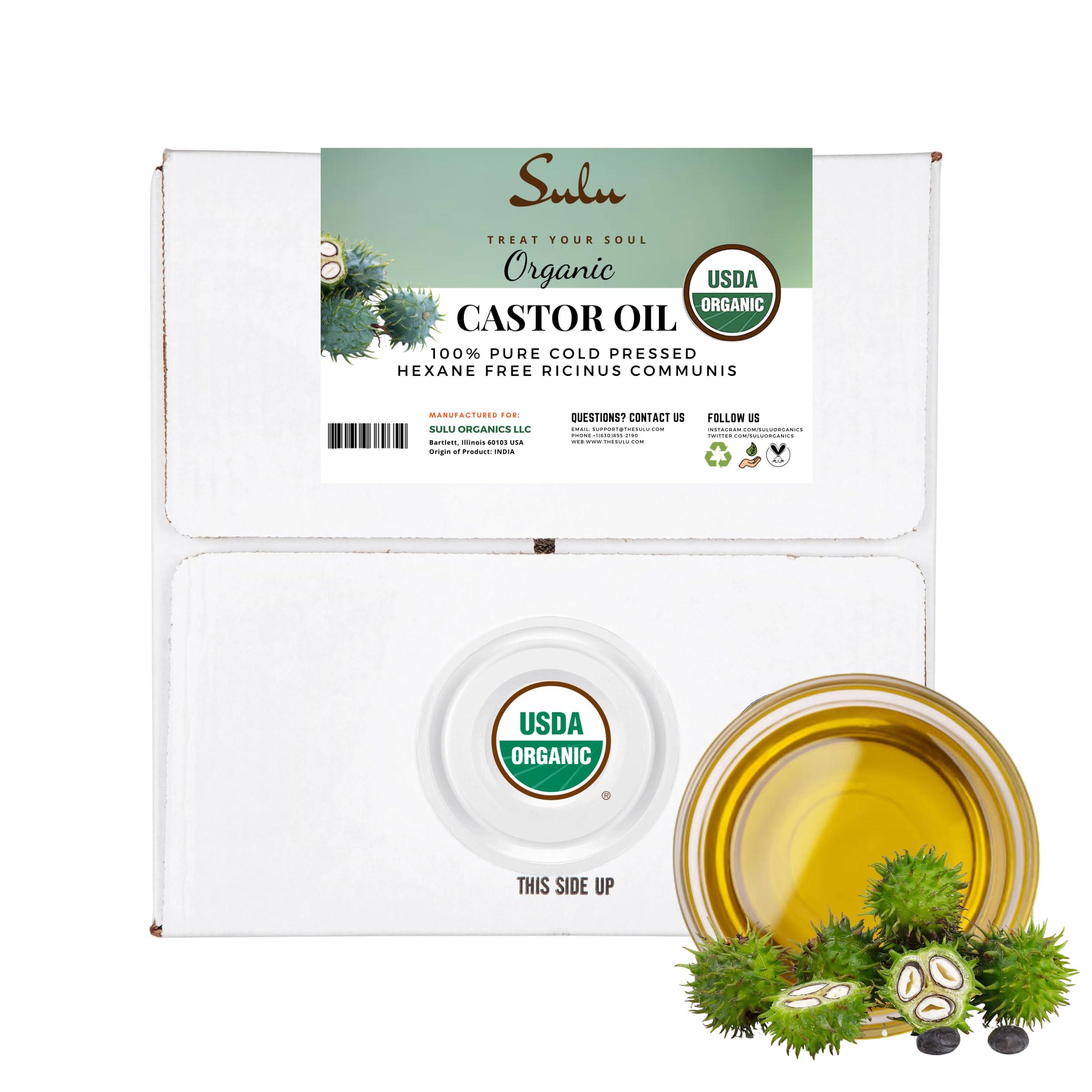 SULU ORGANICS SULU ORGANICS 16 Liters/5 Gallon 100% Pure Organic Cold Presed Castor Oil Hexane Free-USP Grade