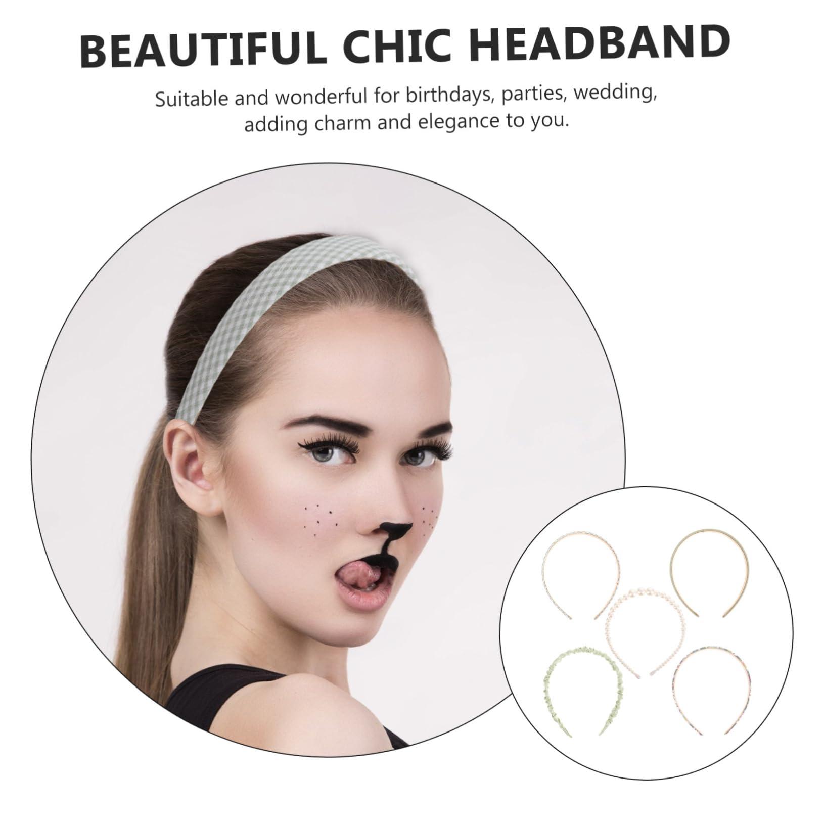 SHERCHPRY SHERCHPRY 5PCs Women\' Pearl Headband Wide Beach Headband Set Elegant Imitation Pearl Hair Accessory for Ladies