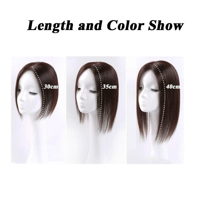 EREE HAIR EREE HAIR 4.7x5.1 Silk Base Remy Hair Topper Top Hairpiece for Thinning Hair,Seamless Straight Human Hair Topper Hair Piece Women Toupee Clip in Topper Hair Pieces 14\" Natural Black