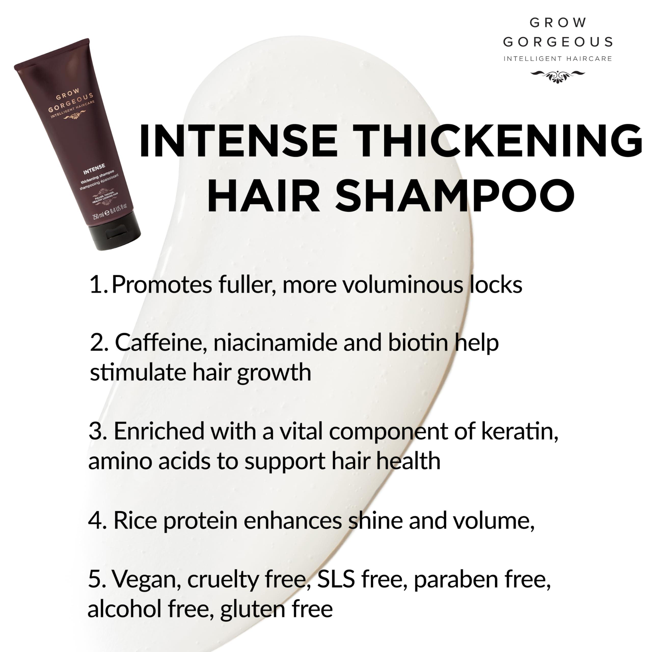 Grow Gorgeous Grow Gorgeous Intense Thickening Hair Shampoo - With Biotin and Niacinamide - Caffeine-enriched - For Thicker and Healthier Hair - Vegan, 25 fl oz