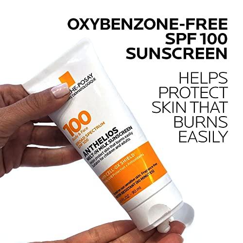 La Roche-Posay La Roche-Posay Anthelios Melt-In Milk Sunscreen SPF 100, Sunscreen For Body & Face, Broad Spectrum SPF + Antioxidants, Oil Free, For Sun Sensitive Skin, Oxybenzone Free