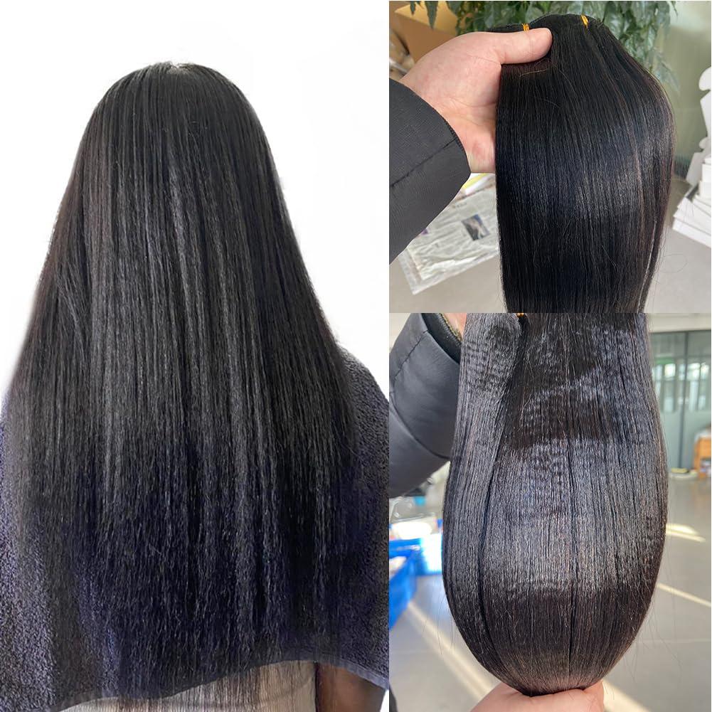 Kiss darling LASHES Light Yaki Straight Seamless Clip In Hair Extensions Real Virgin Remy Human Hair Extensions With Invisible Pu Skin Weft Brazilian Virgin Human Hair Clip Ins 20\" 120g